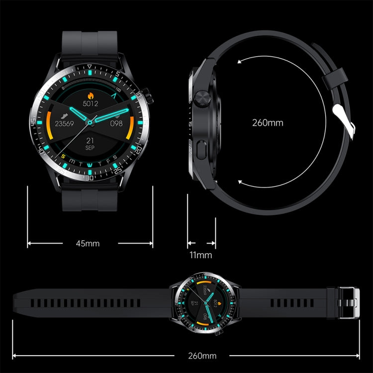 Sports Health Monitoring Waterproof Smart Call Watch With NFC Function, Color: Black-Black Silicone by buy2fix