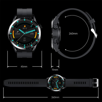 Sports Health Monitoring Waterproof Smart Call Watch With NFC Function, Color: Black-Black Steel+Black Silicone by buy2fix