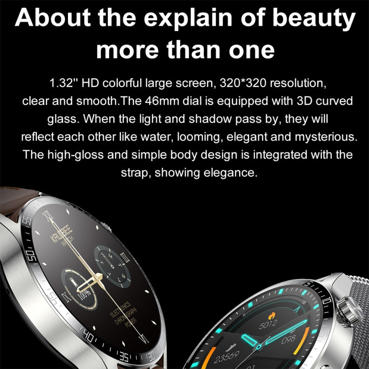 Sports Health Monitoring Waterproof Smart Call Watch With NFC Function, Color: Black-Black Steel+Black Silicone by buy2fix