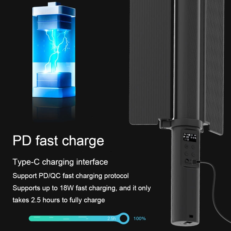 24W 72 LEDs Handheld Full-color RGB Stick Light Photography Light with Barndoor by buy2fix