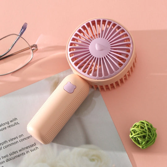 Petit ventilateur électrique de bureau portable à chargement USB (rose)