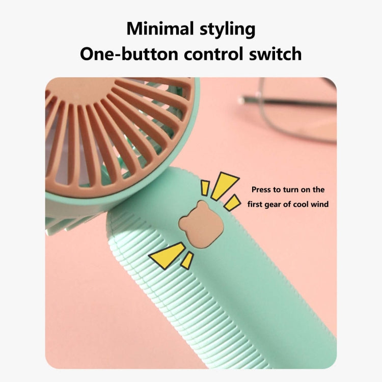 Handheld USB Charging Portable Desktop Small Electric Fan(Green) by buy2fix