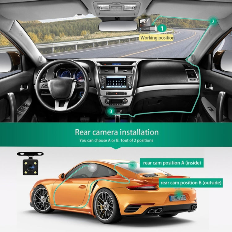 3 Lens Video HD 1080P Multi-Language Driving Recorder - Car DVRs by buy2fix | Online Shopping UK | buy2fix