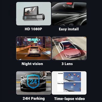 3 Lens Video HD 1080P Multi-Language Driving Recorder - Car DVRs by buy2fix | Online Shopping UK | buy2fix