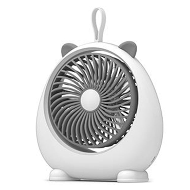 Dormitory Portable Animal Ear Desktop Electric Fan, Style: Charging Version White by buy2fix