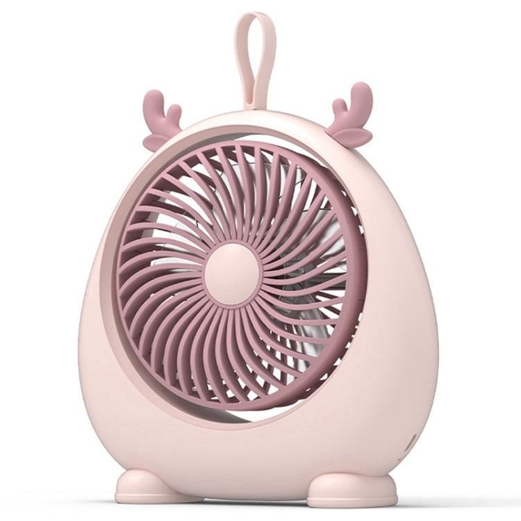 Dormitory Portable Animal Ear Desktop Electric Fan, Style: Charging Version Pink by buy2fix