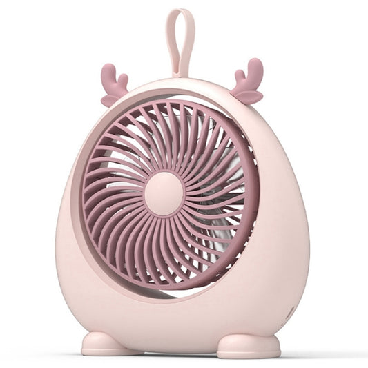 Dormitory Portable Animal Ear Desktop Electric Fan, Style: Charging Version Pink by buy2fix