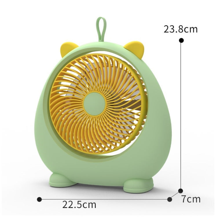 Dormitory Portable Animal Ear Desktop Electric Fan, Style: Charging Version Green by buy2fix