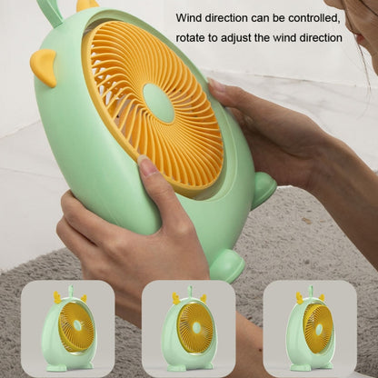 Dormitory Portable Animal Ear Desktop Electric Fan, Style: Charging Version Green by buy2fix