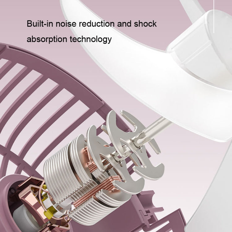 Dormitory Portable Animal Ear Desktop Electric Fan, Style: Charging Version Pink by buy2fix