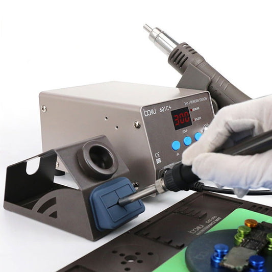 BAKU BA-601C+ Digital Display 2-In-1 Electric Soldering Iron Heat Exchanger Mobile Phone Maintenance Desoldering EU Plug 220V - Electric Soldering Iron by BAKU | Online Shopping UK | buy2fix