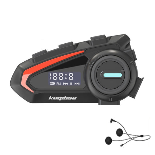 KUQIBAO Motorcycle Helmet Waterproof Bluetooth-compatible Headset With Screen(Hard Microphone)