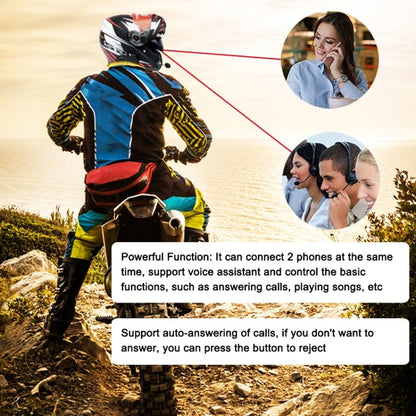 KUQIBAO Motorcycle Helmet Waterproof Bluetooth-compatible Headset With Screen(Soft Microphone) - Motorcycle Walkie Talkie by KUQIBAO | Online Shopping UK | buy2fix