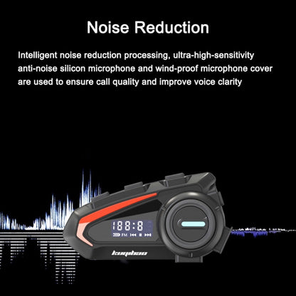 KUQIBAO Motorcycle Helmet Waterproof Bluetooth-compatible Headset With Screen(Soft Microphone) - Motorcycle Walkie Talkie by KUQIBAO | Online Shopping UK | buy2fix