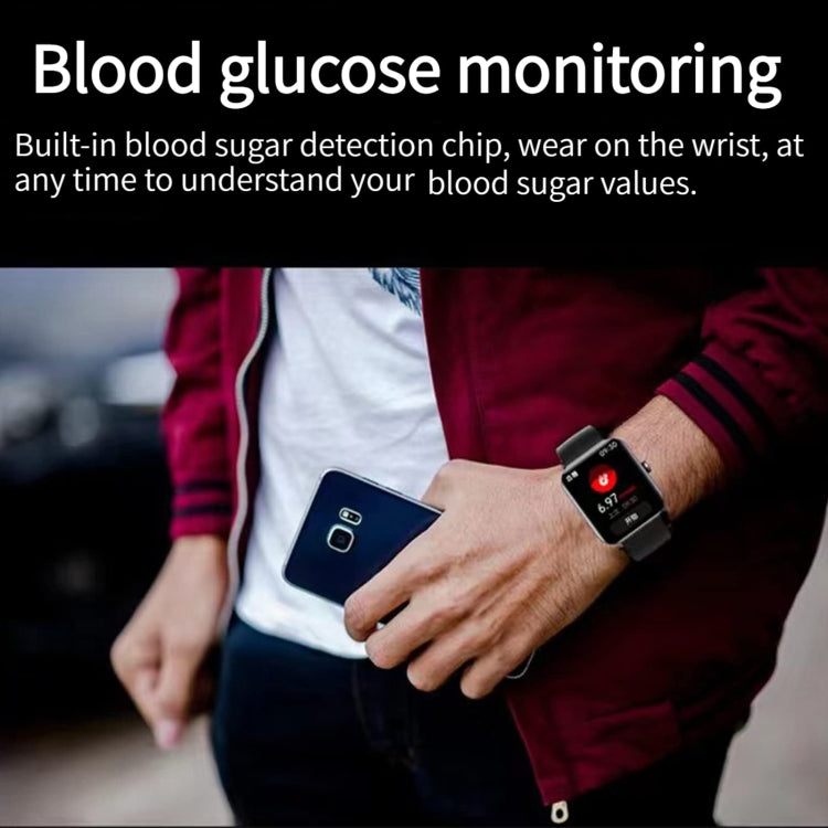 Aluminum Voice Assistant Music Blood Glucose Watch(Black) by buy2fix