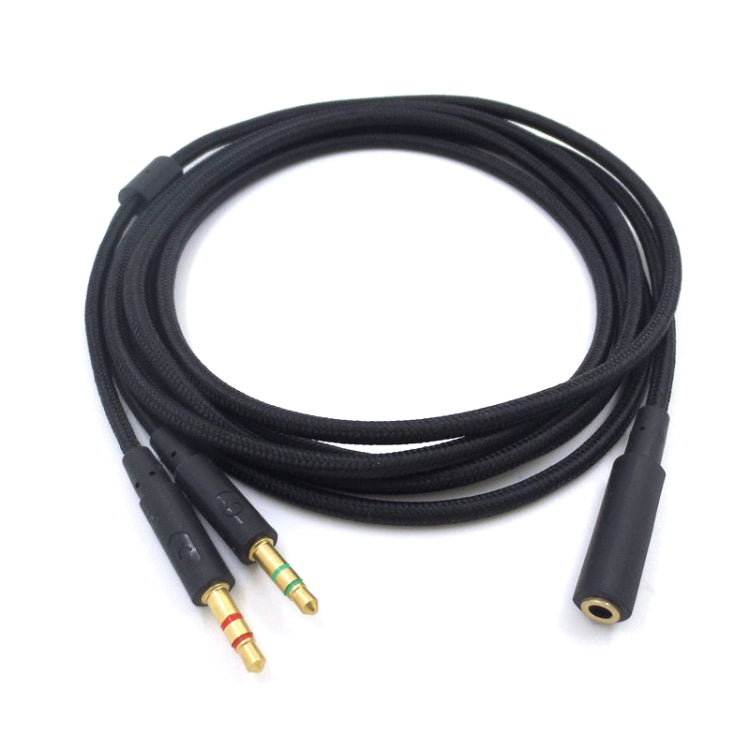 2m For Kingston Skyline Alpha Cloud II 3.5mm 2 In 1 Audio Cable(Black) by buy2fix