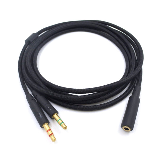 2m For Kingston Skyline Alpha Cloud II 3.5mm 2 In 1 Audio Cable(Black) by buy2fix