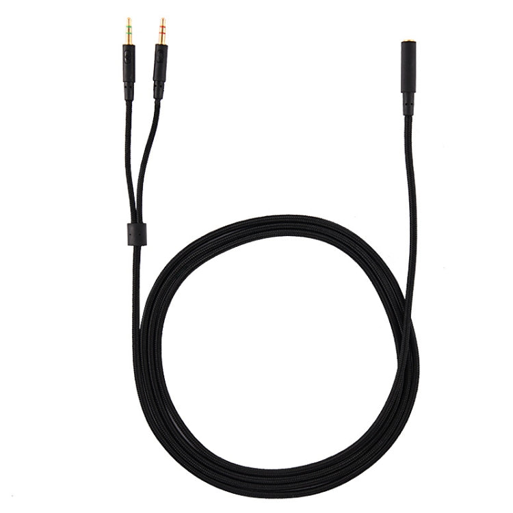 2m For Kingston Skyline Alpha Cloud II 3.5mm 2 In 1 Audio Cable(Black) by buy2fix