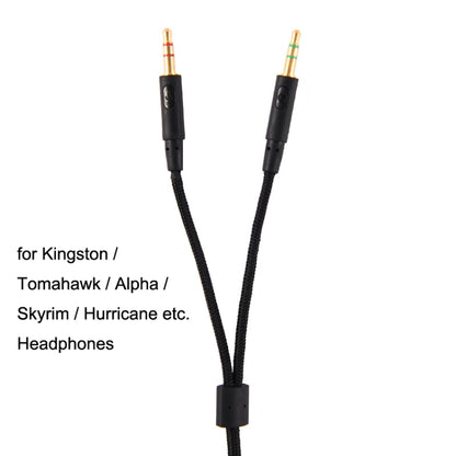 2m For Kingston Skyline Alpha Cloud II 3.5mm 2 In 1 Audio Cable(Black) by buy2fix