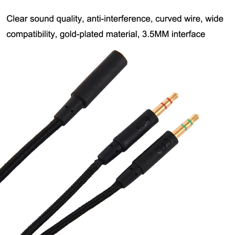 2m For Kingston Skyline Alpha Cloud II 3.5mm 2 In 1 Audio Cable(Black) by buy2fix