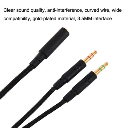2m For Kingston Skyline Alpha Cloud II 3.5mm 2 In 1 Audio Cable(Black) by buy2fix