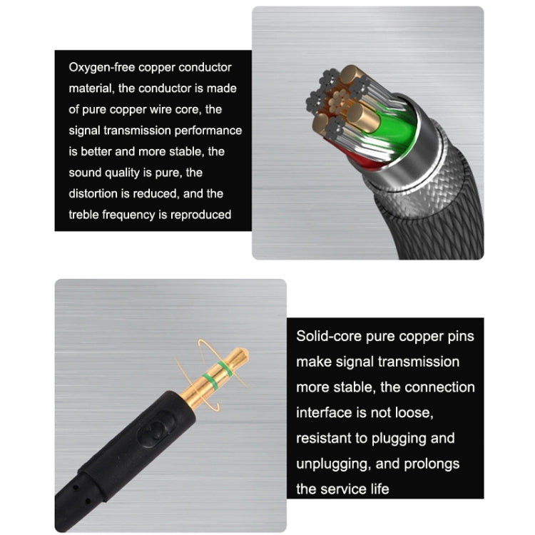 2m For Kingston Skyline Alpha Cloud II 3.5mm 2 In 1 Audio Cable(Black) by buy2fix