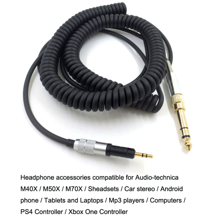 For ATH-M50X / M40X / M70X Spring Headset Audio Cable AUX 2.5mm Head by buy2fix