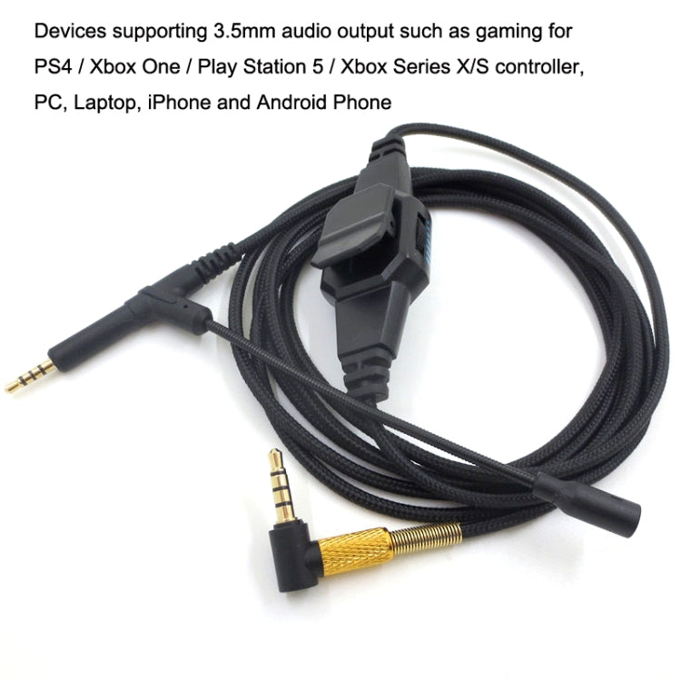 2m For BOSE 700 / QC25 / QC35 / OE2 3.5mm to 2.5mm Gaming Headset Audio Cable(Black) by buy2fix