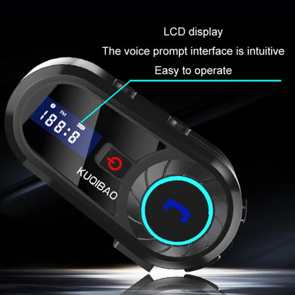 KUQIBAO Motorcycle Helmet Waterproof Bluetooth-compatible Headset With Screen(Hard Microphone) - Motorcycle Walkie Talkie by buy2fix | Online Shopping UK | buy2fix