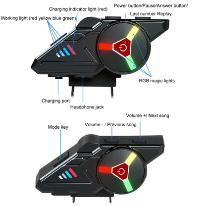 KUQIBAO Motorcycle Helmet Built-in Waterproof Bluetooth-compatible Earphone(Hard Microphone) - Motorcycle Walkie Talkie by KUQIBAO | Online Shopping UK | buy2fix