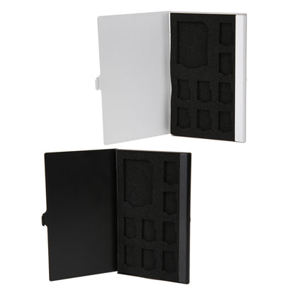1SD+ 8TF Aluminum Micro SD Cards Holder Pin Storage Box 9 solts for SD/ SIM/TF Memory Card(Black) by buy2fix
