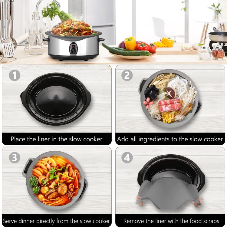 8QT Silicone Slow Cooke Liners Reusable Leakproof Crock Pot Liners(Pink) - Cooktop Parts by buy2fix | Online Shopping UK | buy2fix
