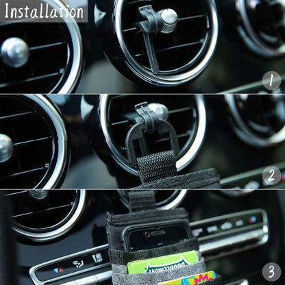 Vehicle Air Outlet Storage Bag Multi-function Document Change Storage Bag(Black) by buy2fix