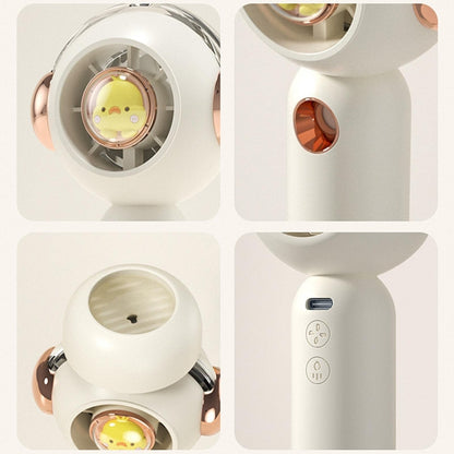 Without Blade Spray Handheld Children Small Fan(White) by buy2fix