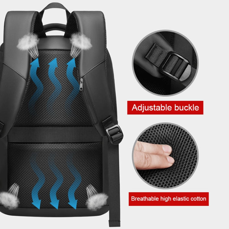 EVA Hard Shell Expandable Laptop Backpack with USB Port Multifunctional Business Travel Backpack(Black) by buy2fix