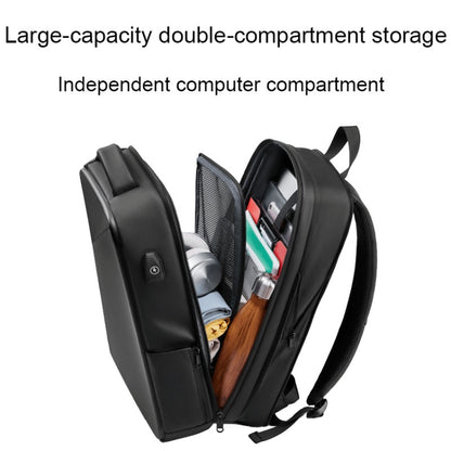 EVA Hard Shell Expandable Laptop Backpack with USB Port Multifunctional Business Travel Backpack(Black) by buy2fix