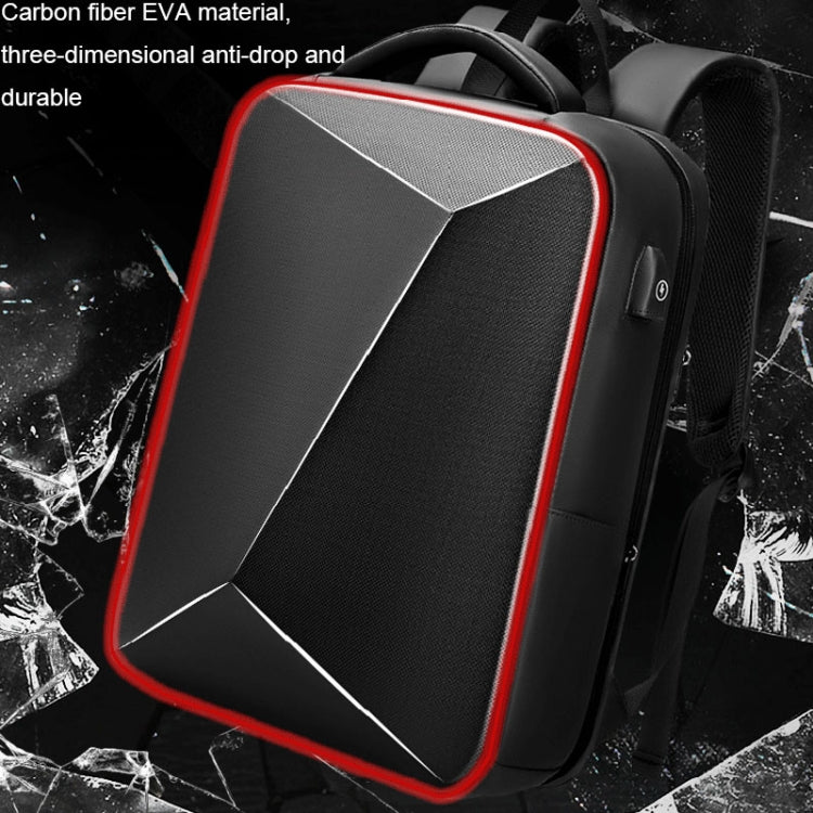 EVA Hard Shell Expandable Laptop Backpack with USB Port Multifunctional Business Travel Backpack(Black) by buy2fix