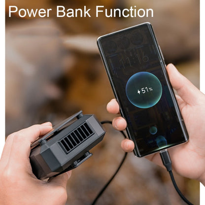 Outdoor Waist-mounted Lighting Fan with Power Function Multifunctional Bracket Hanging Neck Fan(White) by buy2fix