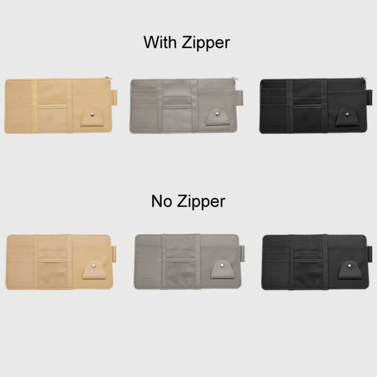 Car Sun Visor Decorative Storage Bill Glasses Holder, Color: Beige No Zipper by buy2fix