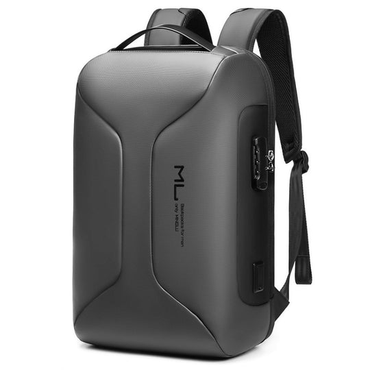Sac de voyage professionnel de grande capacité, sac à dos multifonctionnel étanche pour ordinateur portable avec port USB (gris clair)