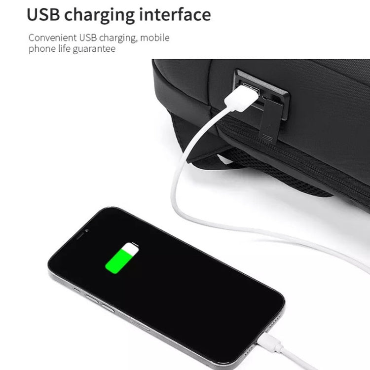 Business Large Capacity Travel Bag Multifunctional Waterproof Laptop Backpack With USB Port(Blue) by buy2fix