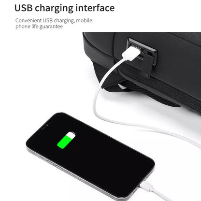 Business Large Capacity Travel Bag Multifunctional Waterproof Laptop Backpack With USB Port(Blue) by buy2fix