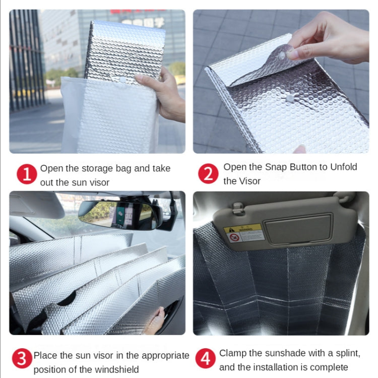 140x70cm Car Front Windshield Sun Protection Heat Insulation Foldable Sunshade by buy2fix