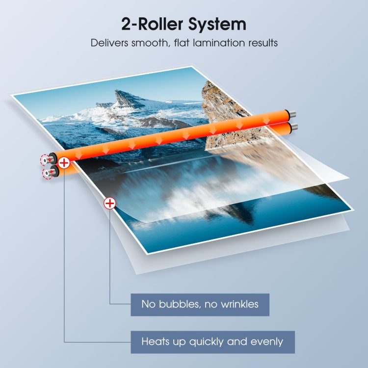 9 Inch A4 Hot Cold Laminator Machine Book Documents Laminator, Size: Only Machine(220V UK Plug) by buy2fix