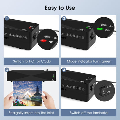 9 Inch A4 Hot Cold Laminator Machine Book Documents Laminator, Size: Only Machine(110V US Plug) by buy2fix