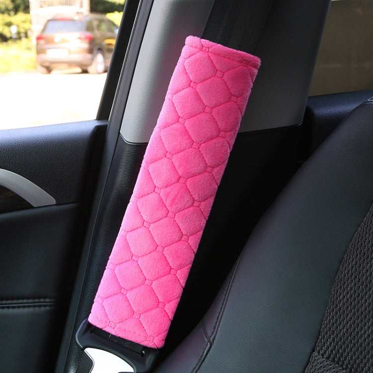 Car Seat Belt Protector Soft Extended Shoulder Pads, Color: Rose Red Square by buy2fix