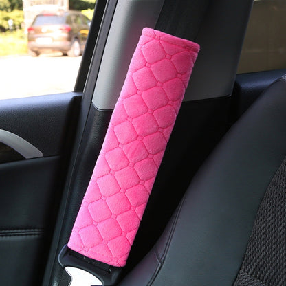 Car Seat Belt Protector Soft Extended Shoulder Pads, Color: Rose Red Square by buy2fix