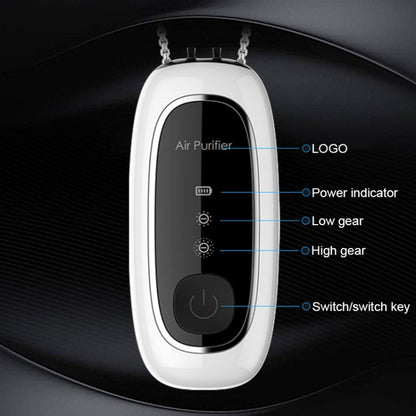 Upgrade Dual-brush Negative Ion Air Purifier Neck Small Portable Air Purifier, Style: Chain Model (Black) by buy2fix