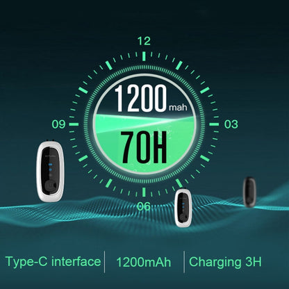 Upgrade Dual-brush Negative Ion Air Purifier Neck Small Portable Air Purifier, Style: Chain Model (Black) by buy2fix