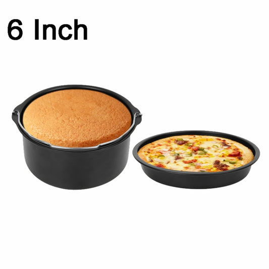 6 -inch  Cake Basket with Handle + Pizza Tray Air Fryer Accessory Set Bakeware - Cooktop Parts by buy2fix | Online Shopping UK | buy2fix